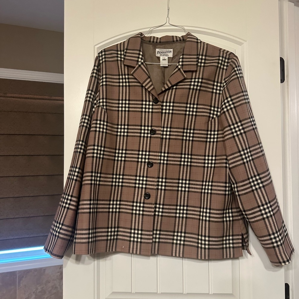 Pendleton Women's wool lightweight Plaid Blazer
